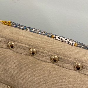 Little words project “boujee” blue face mask chain